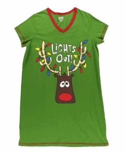 Lights Out Women's V-Neck Nightshirt -Engel Cheap Store VNS394 WEB FL1F01 18064.1697036717