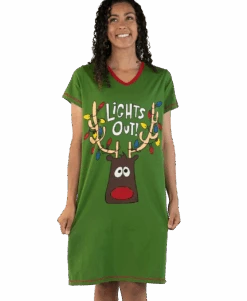 Lights Out Women's V-Neck Nightshirt