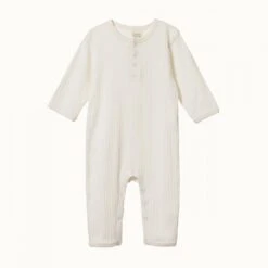 Pointelle Henley Pyjama Suit - Natural