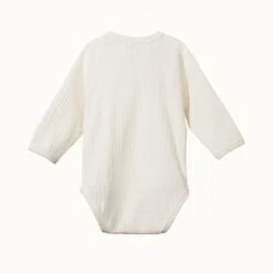 Pointelle Kimono Bodysuit - Natural -Engel Cheap Store nb11613 natural pointelle back 2 view