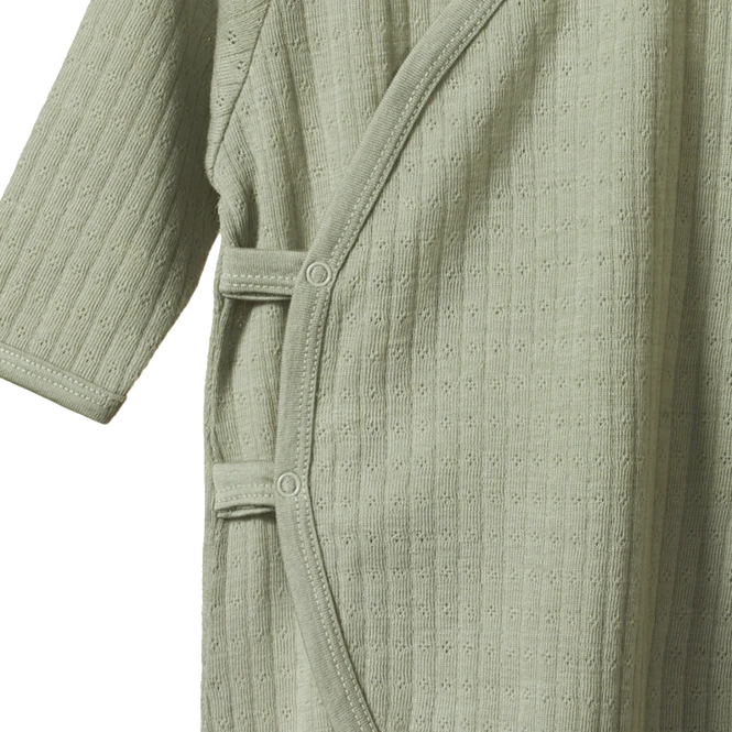 Merino Pointelle Kimono Stretch & Grow - Seedling 4 Merino Pointelle Kimono Stretch & Grow - Seedling - Image 4