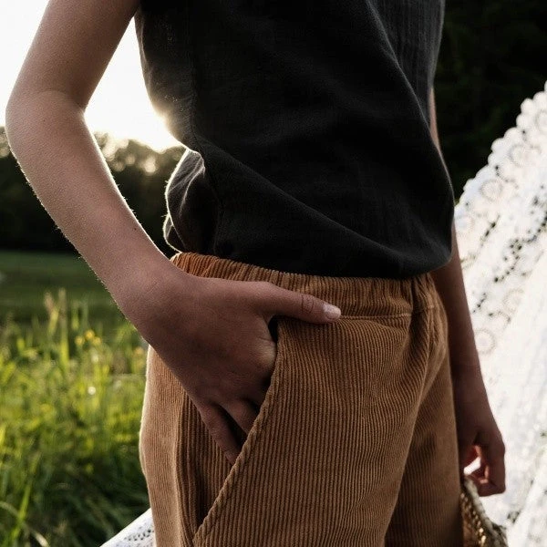 Organic Cotton Chunky Corduroy Pants - Brown Sugar 4 Organic Cotton Chunky Corduroy Pants - Brown Sugar - Image 4