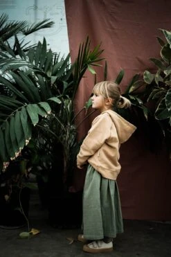 Organic Cotton Long Button Skirt - Oil Green -Engel Cheap Store poudre hoodie 4