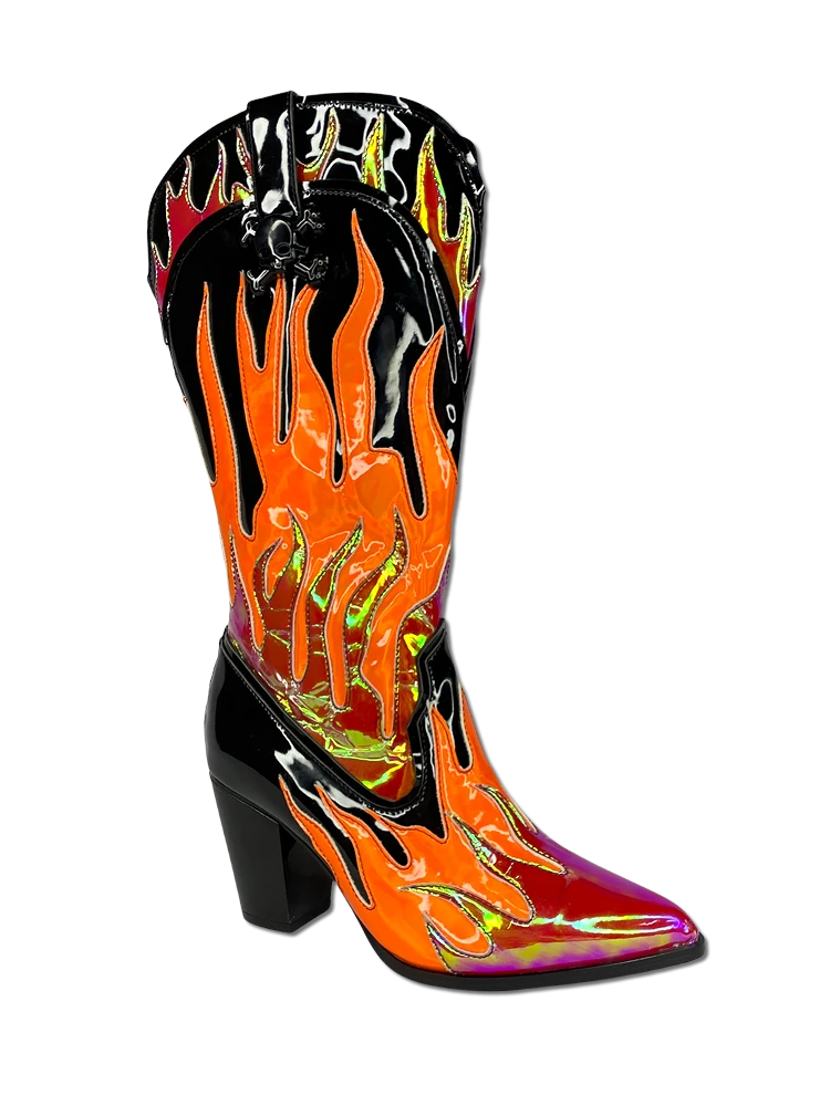 SPACE COWGIRL FLAME - BLACK/RED 1 SPACE COWGIRL FLAME - BLACK/RED