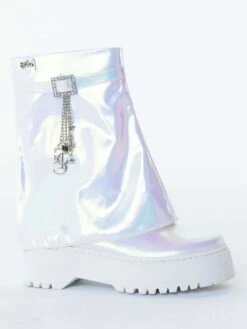 SPARKL FAIRY COUTURE COMBAT BOOT - WHITE
